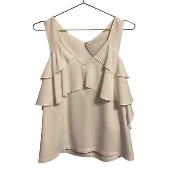 Trina Turk Sebastapol Cold Shoulder Blouse in White Size MED - Picture 2 of 10